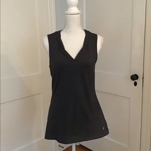 Athleta V-neck Dark Gray Sleeveless Top